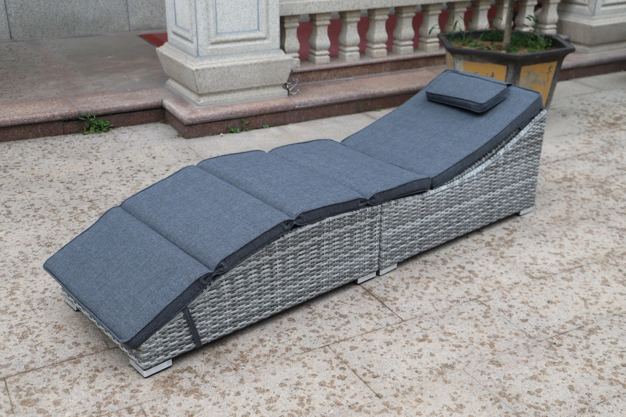 Wholesale/Supplier Hotel Outdoor Garden Rattan Lounger Aluminium Furniture Sun Lounger Chaise Sun Lounger