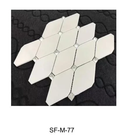 Waterjet White Marble Mosaic SF-M-077 Tiles Crystal for Indoor Floor Wall Ceiling