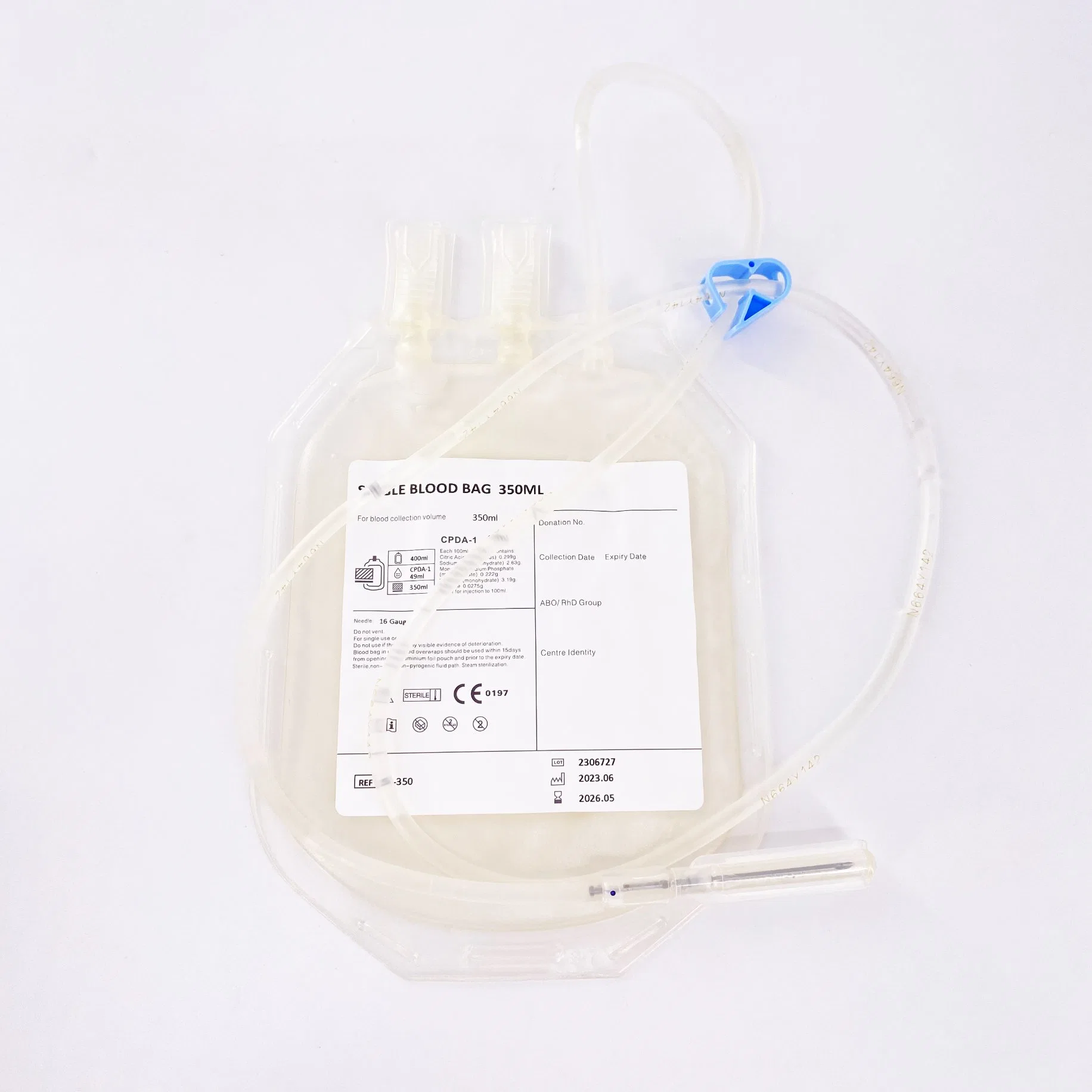 Medical Disposable Cpda Tubular Film Sterile Single Double Triple Quadruple Plastic PVC 250ml 350ml 450ml Transfusion Transfer Bags Blood Collection Bag