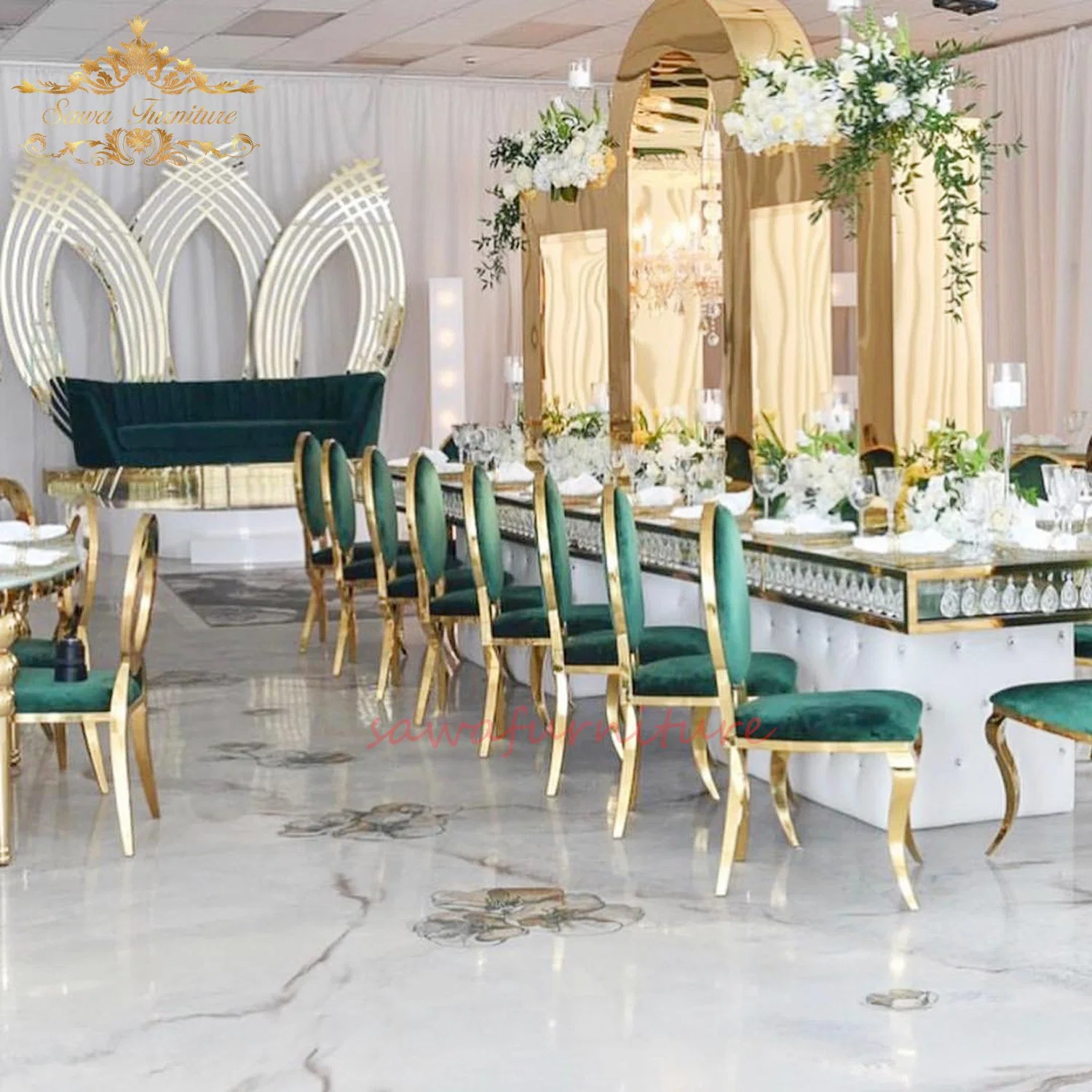 Wholesale/Supplier Popular Used Bride X Legs Gold Stainless Steel Wedding Chairs