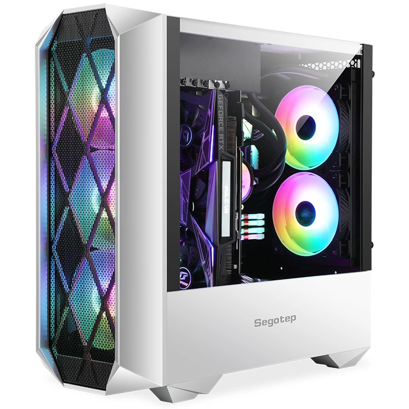 Tiras RGB - vidro temperado (GPU 320 mm) malha frontal -- USB3.0 - Desktop ATX PC gabinete - fabricante