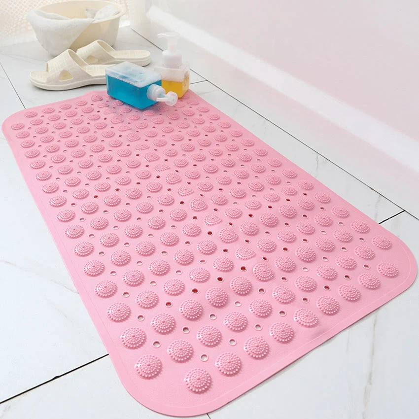 Alfombrillas de baño antideslizantes y impermeables de PVC rectangular para bañera, ducha, con orificios de drenaje