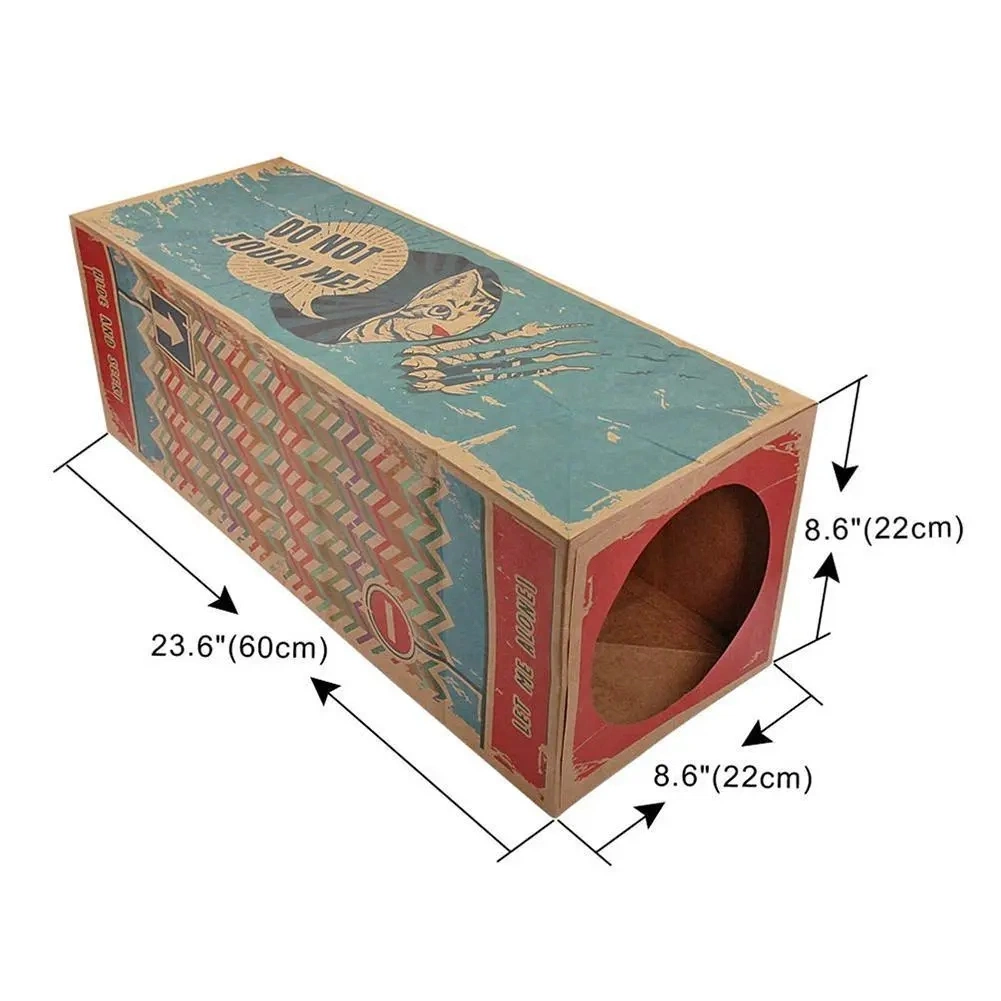 Funny Cat Tunnel Toy Foldable Holes Kitten Kraft Paper Tunnel Cave Hide and Seek Toys for Cats Pet Supplies Interactive Cat Toys