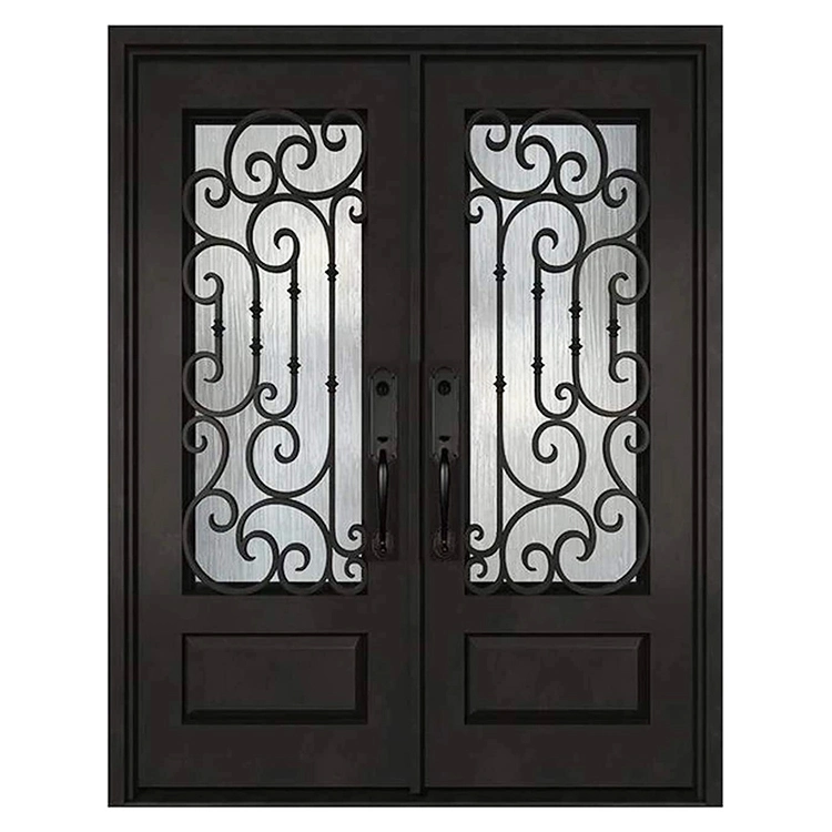 Wholesale/Supplier Prices Villa House Outdoor Decorative Wrought Iron Front Entry Doors in China