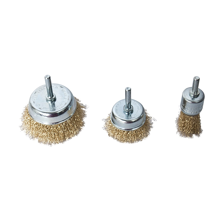 Fixtec Power Tool Accessories Industrial Copper Wire Cup Brush Stainless Brass Wheel Cup Steel Wire Brushes