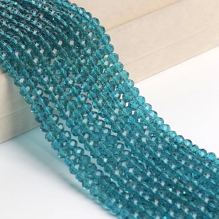 Customized Flat Round Ab Color Faceted Crystal Glass Beads