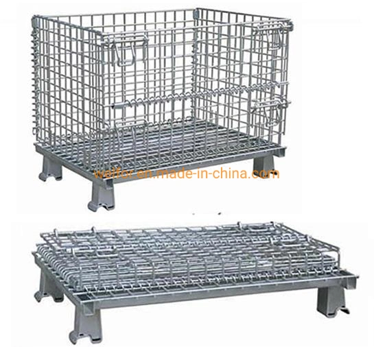 Wire Container Metal Storage Cages Rolling Wire Mesh Pallet Containers Metal Cages