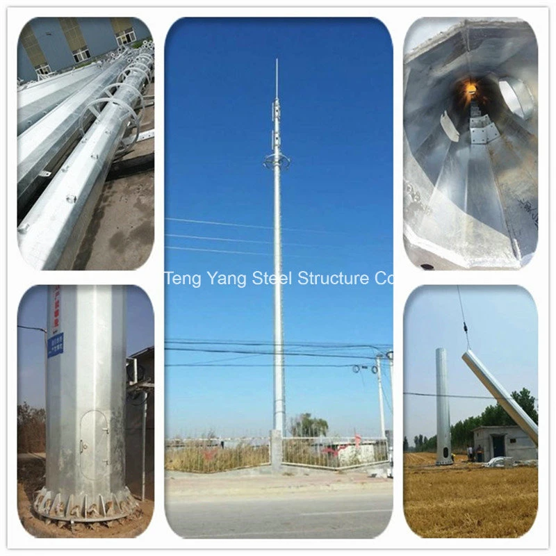 30 Meter Monopole Hot DIP Galvanized Telecom Mast Tower