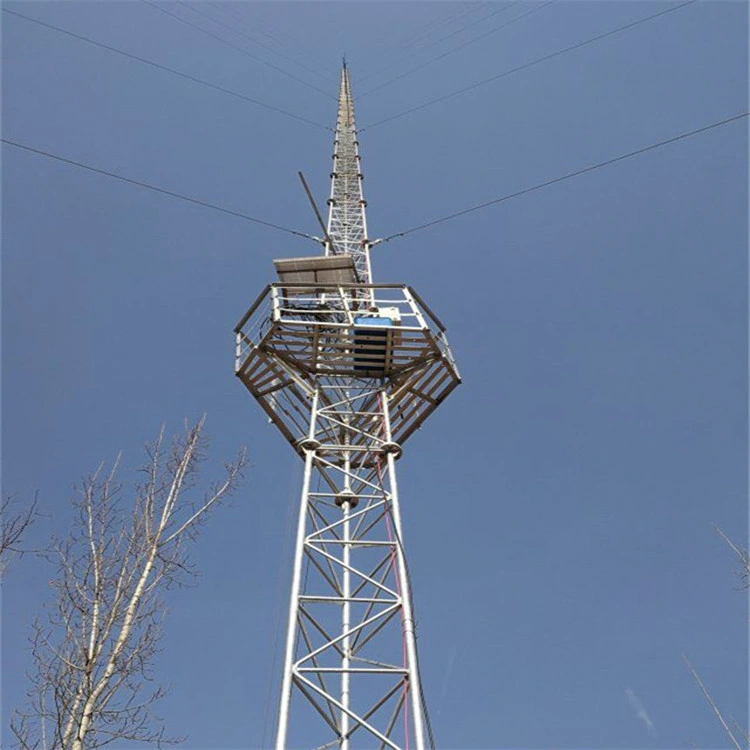 GSM Cell Phone Mobile Antenna Guyed Mast Telecom Tower