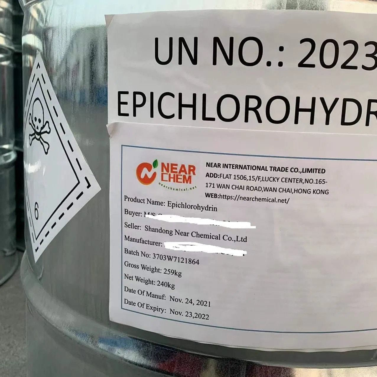 Venta de fábrica de cloruro de Epoxypropyl / Epichlorohydrin CAS 106-89-8 del 99,9%