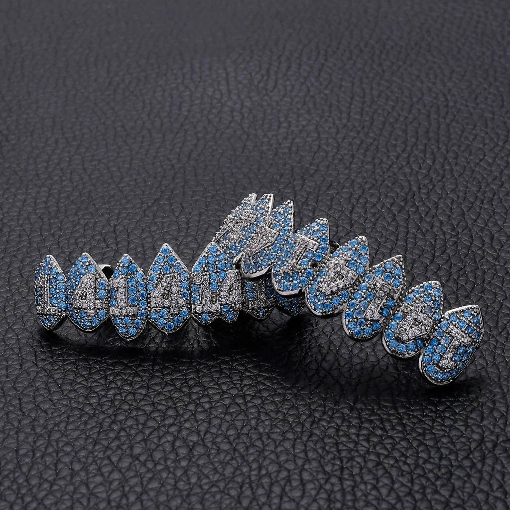 8 Garras Zircon Grillz Vampiro Ouro escoras de Hip Hop do Dia das Bruxas