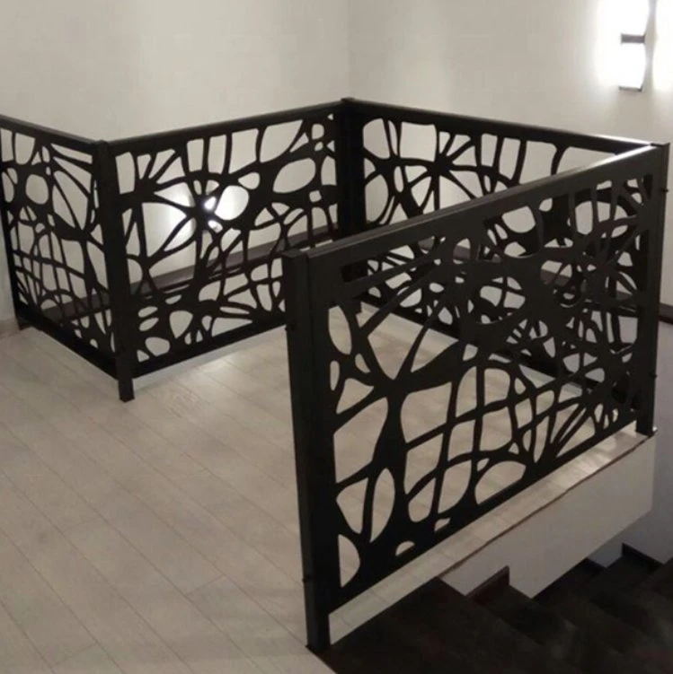 Metal Fence Screen Panel Privacy Panel Black Laser Cut Decorative Wall