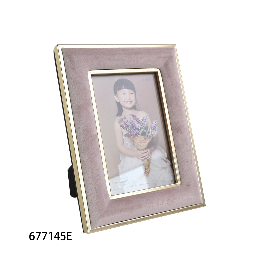 New Promotional Gift Wooden Veneer MDF Picture Photo Frame Metal Decoration for Home