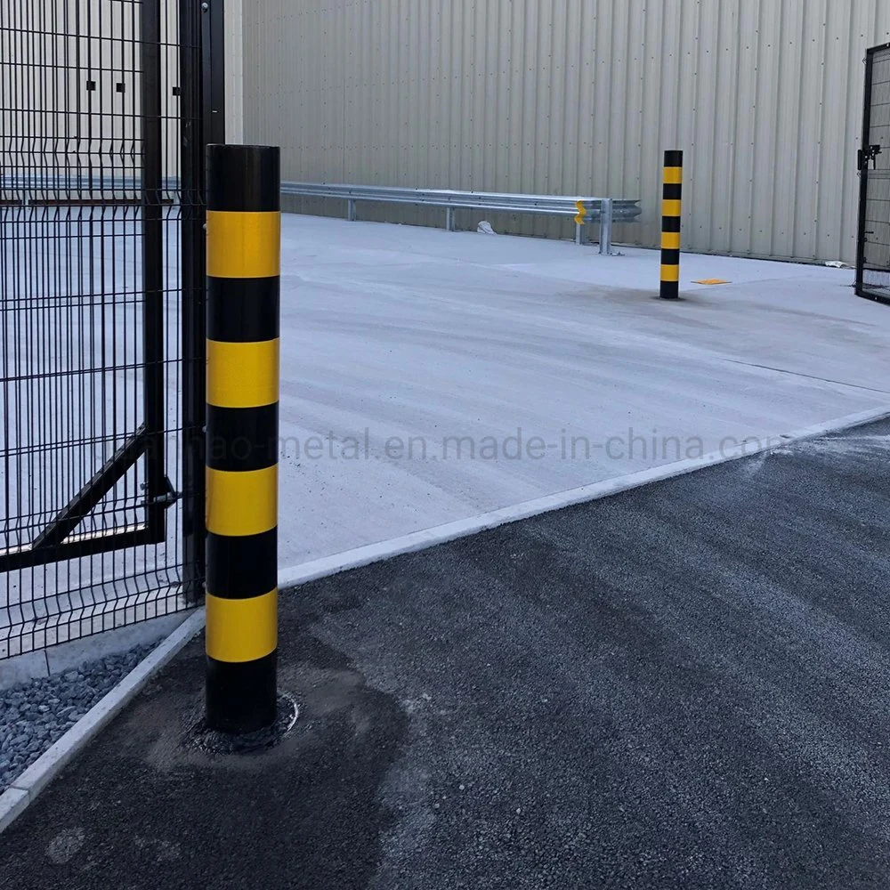 Safety Bollard Yellow Powder Coat Pipe Steel Safety Barrier with Fixings