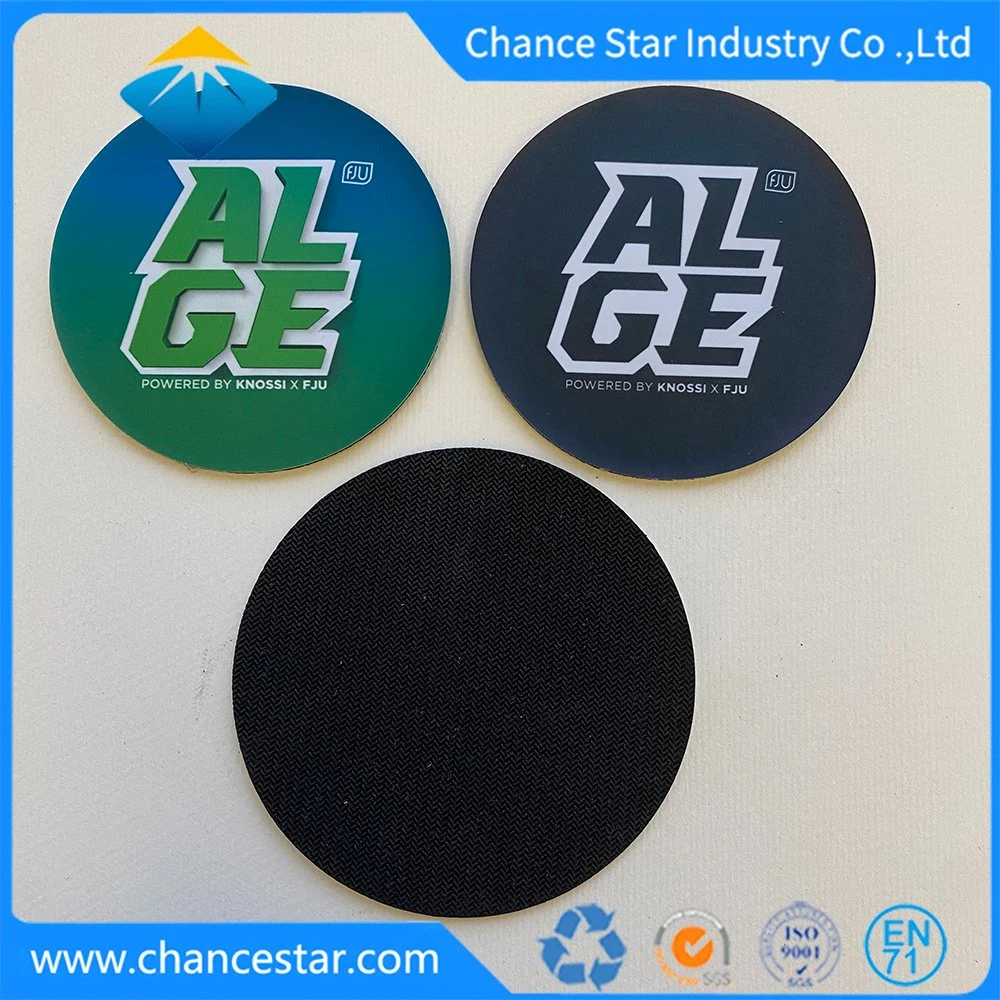 Customised Plastic Rubber Glass Coaster 8cm Paper Cup Mat