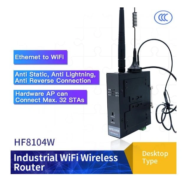 High Flying Hf8104W WiFi Router Ethernet to WiFi Wireless Router Data Transparent Transmission