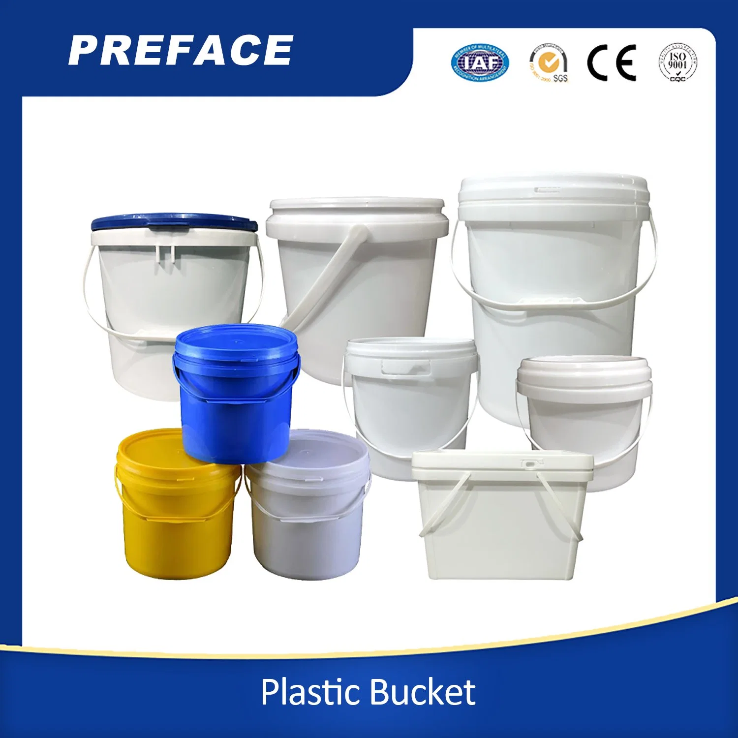 Fabricante Direct Supply PP Food Grade Plastic Bucket for Food Contenedor de tentempiés