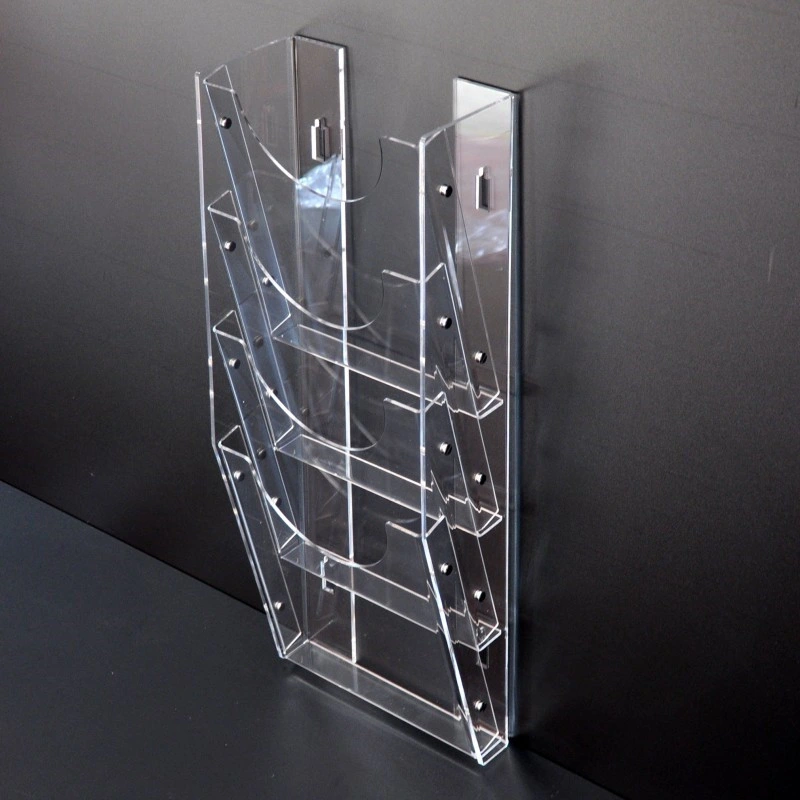 Car Magazine Brochure Leaflet Holders Advertising Acrylic Pet PVC Floor Display Stand