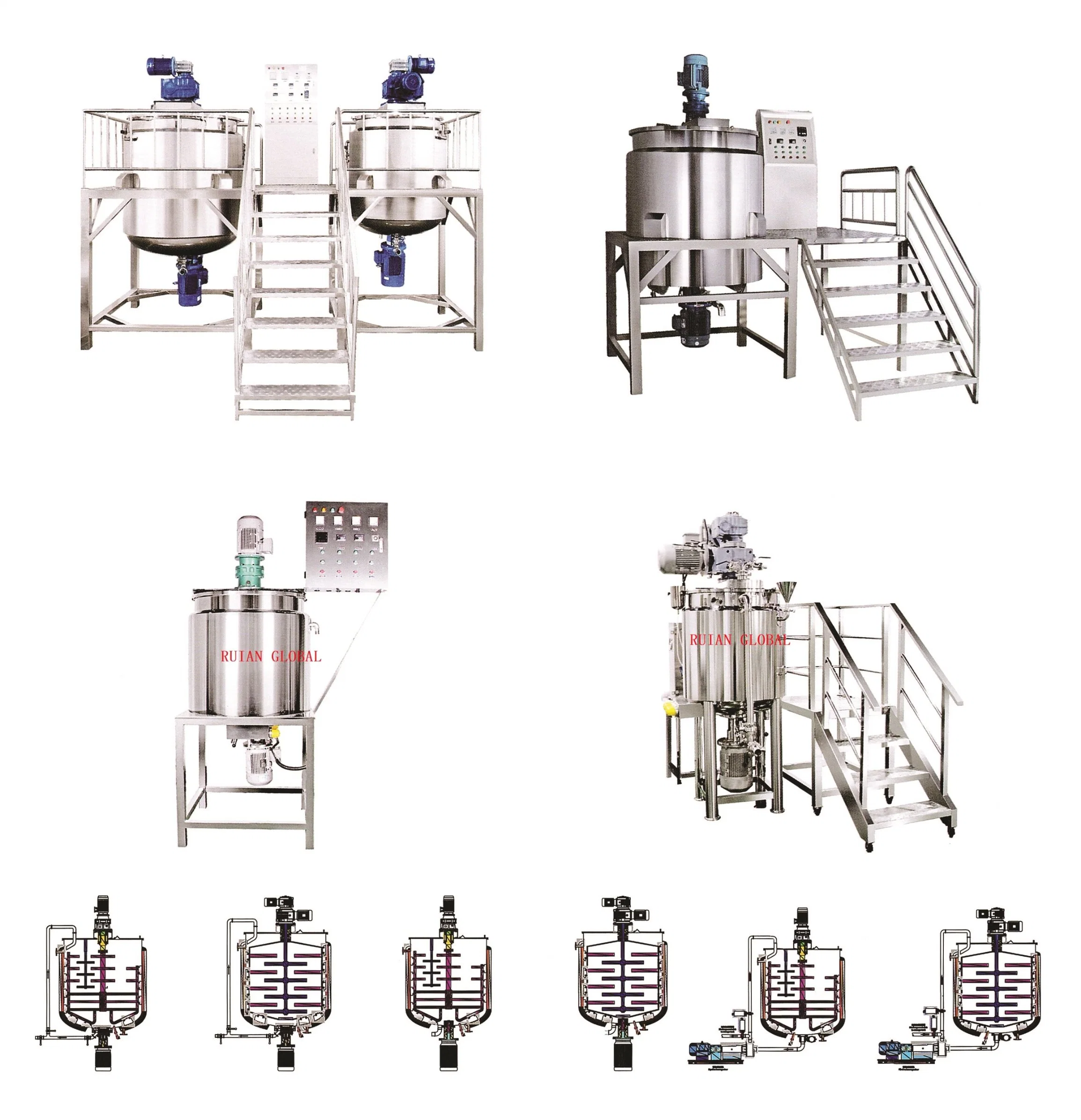 Stainless Steel Mixing Tank for Food Cream Liquid Sauce