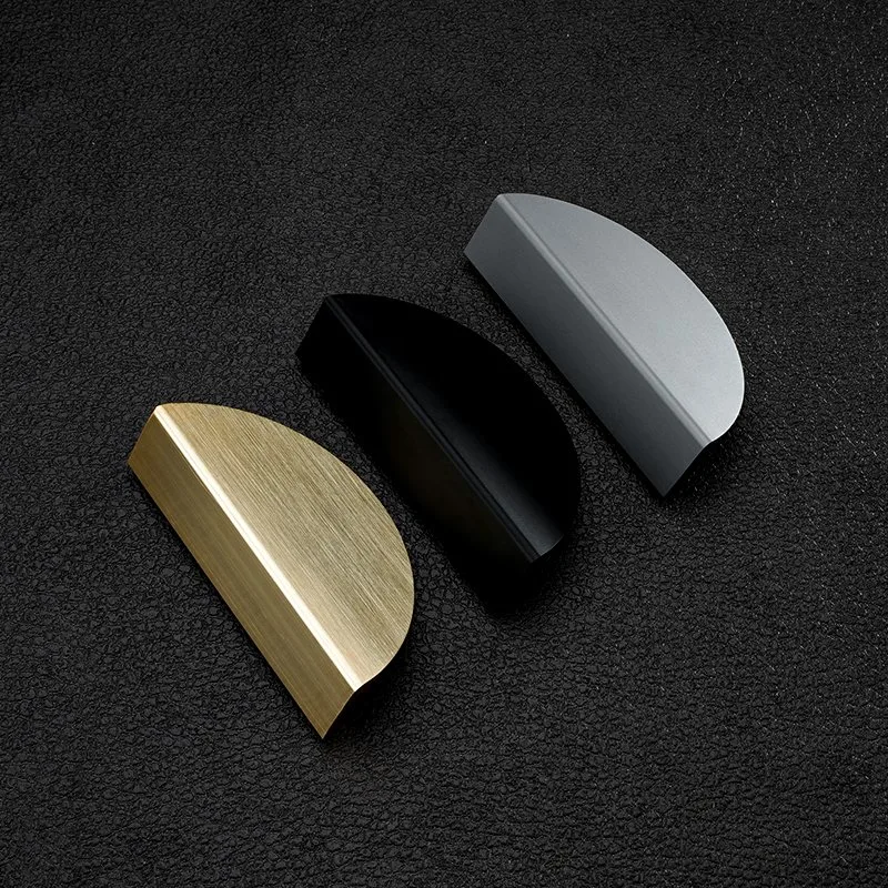 New Nodic Style Half Moon Round Aluminum Drawer Pulls Curcle Cabinet Handles Gold Other Furniture Hardware for Bathroom