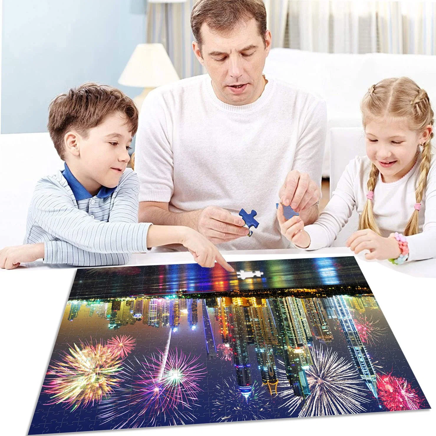 Dubai City Night View, Wooden 4000 Piece Jigsaw Puzzle Gifts Children&prime; S Toy for People of All Ages, with Customisable Patterns and Sizes and Pieces.