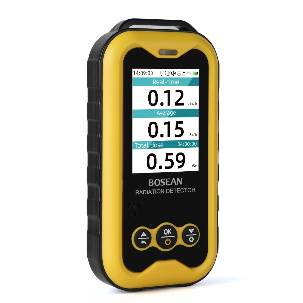 El contador Geiger digital del comprobador de radiación nuclear mide la contaminación por radiación Detector Geiger de intensidad Color negro