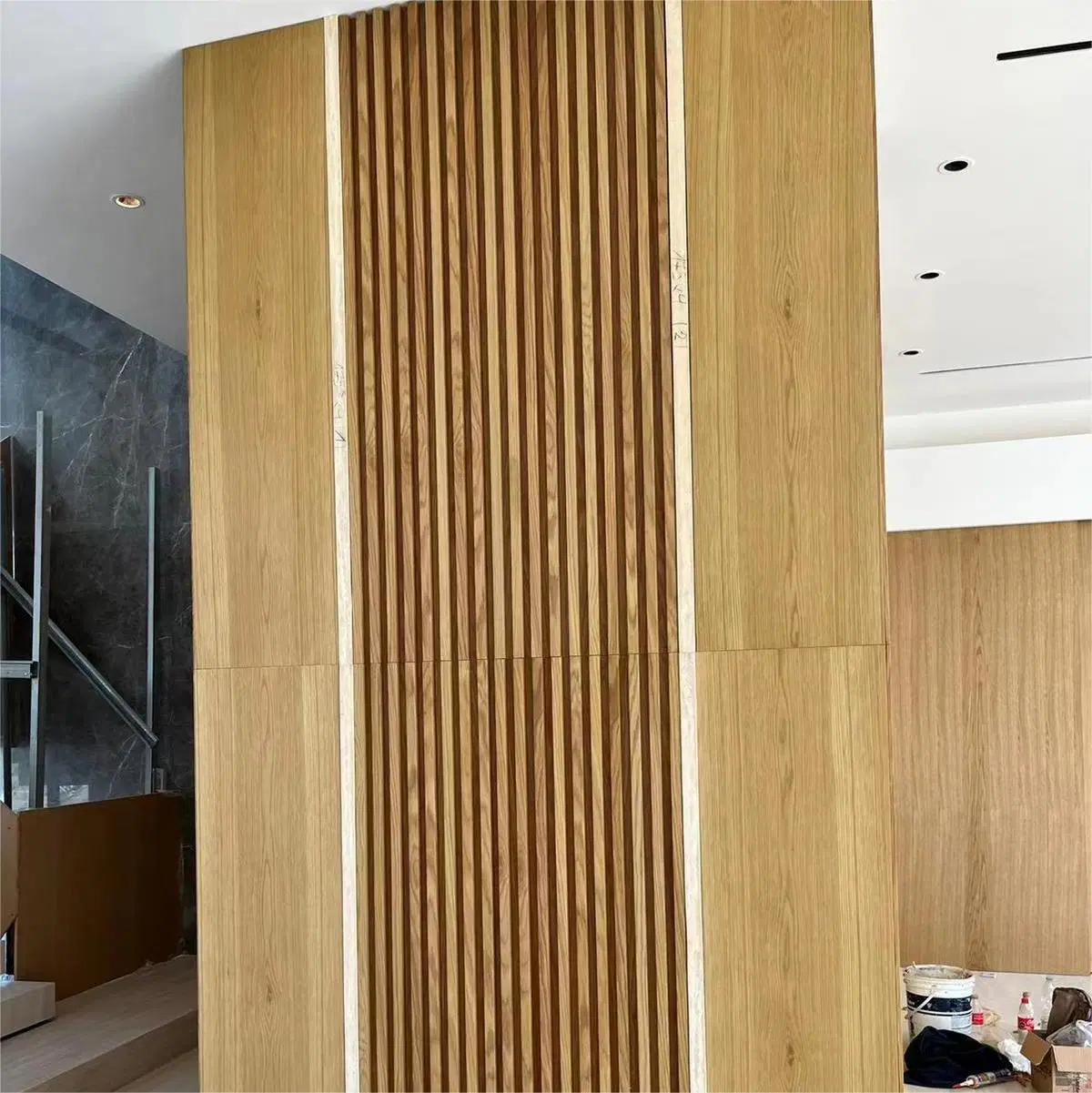 Wood Veneer Wall Panel Millwork Internal Decoration Woodwork Carpentry Work