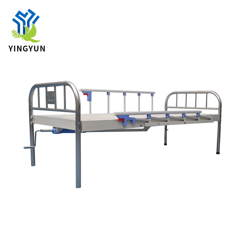 Single Crank Adjustable Hospital Surgical Bed with Stainless Steel Head Foot Board