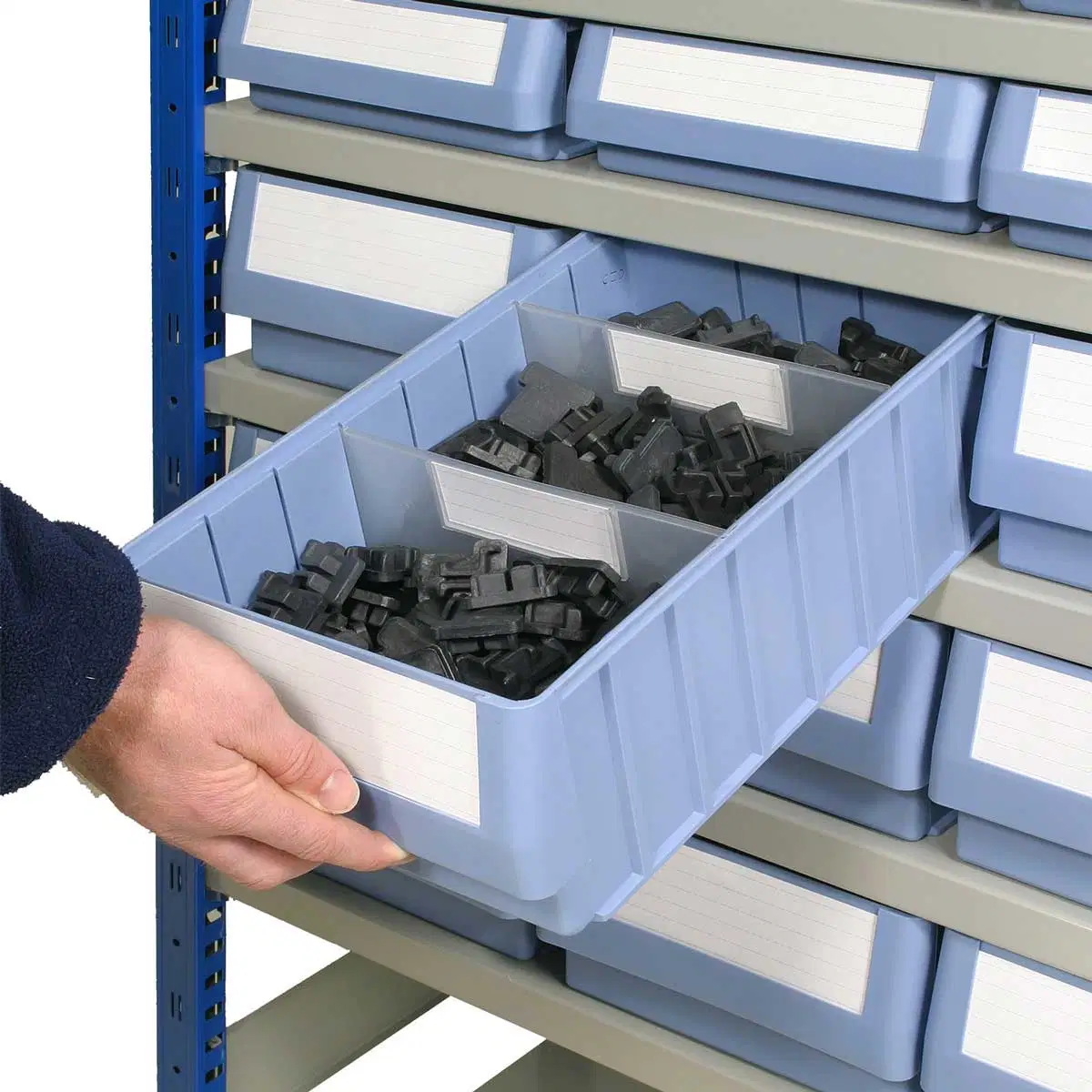 Caja de almacenamiento de piezas pequeñas para almacén de estanterías de alambre