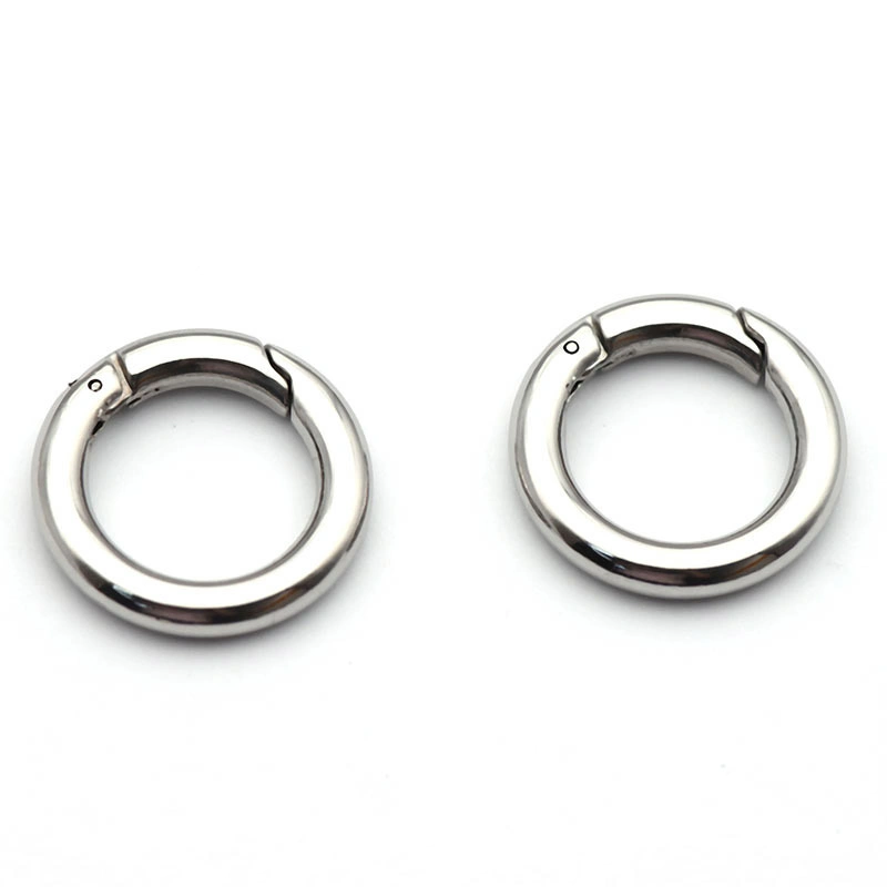 Metal O Spring Ring Clasps Openable Round Carabiner Keychain Bag Clips Hook Connector for Buckles Jewelry Making