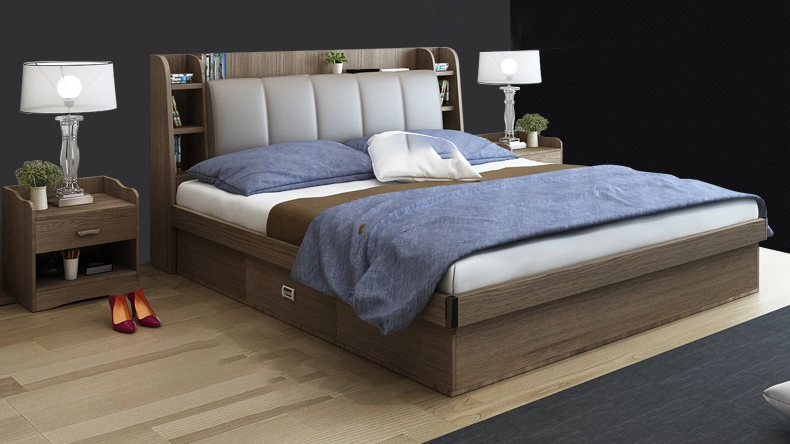 China Großhandel/Lieferant moderne Holz Melamin MDF Bett Nachttisch Lagerung Schlafzimmer Möbel Set