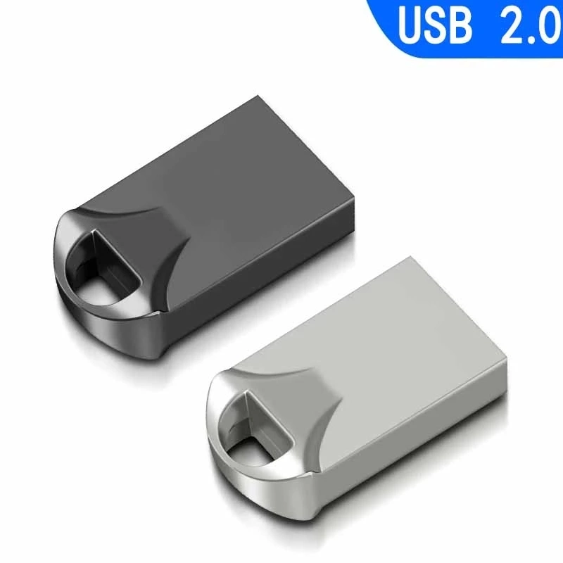 محرك أقراص USB محمول Mini Metal 2.0 سعة 128 جيجابايت و64 جيجابايت و32 جيجابايت ذاكرة سعة 8 جيجابايت فائقة السرعة من نوع Micro PendDrive Memory Stick سعة 64 جيجابايت محرك أقراص USB