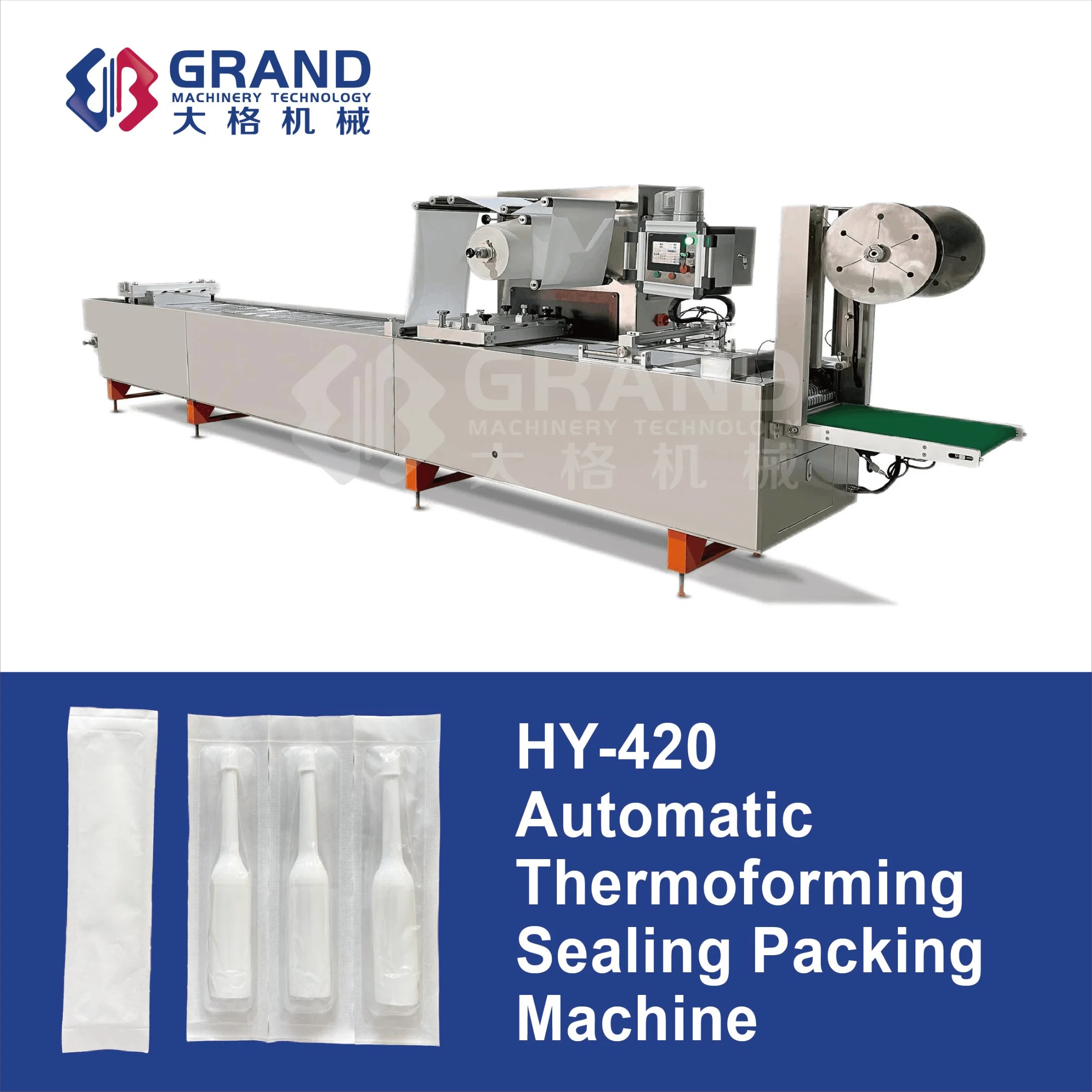 Automatic Paper Plastic Pharmaceutical Needle Syringe Ivset PE Packing Blister Packaging Machine Hy-420