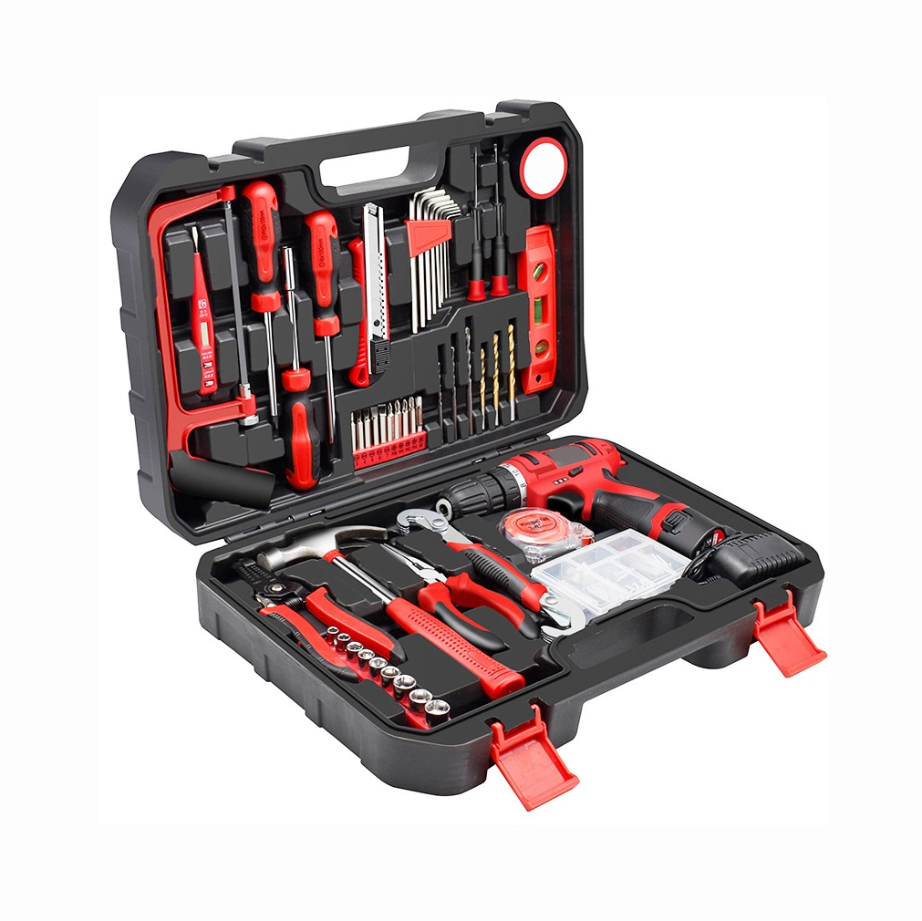 109-teilige Akku-Bohrer-Combo-Kits 10mm Keyless Chuck Professional Haushalt Home Tool Kit Set für Gartenhaus Reparatur