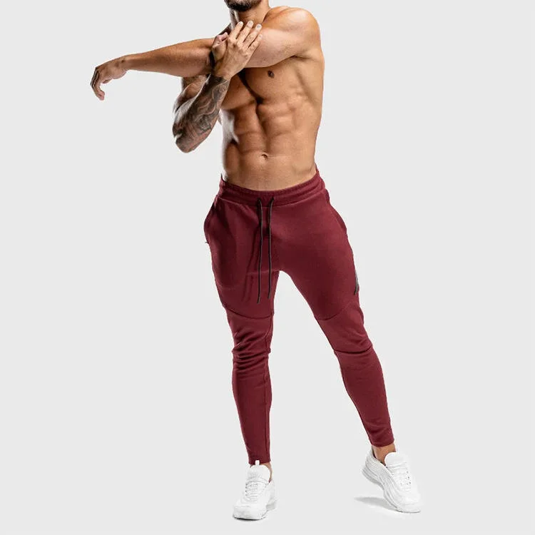 Sport Custom Logo Workout Patchwork Male Sweatpants Slim Fit Cotton Drawstring Fitness Gym Men Jogger Pants Trackpants