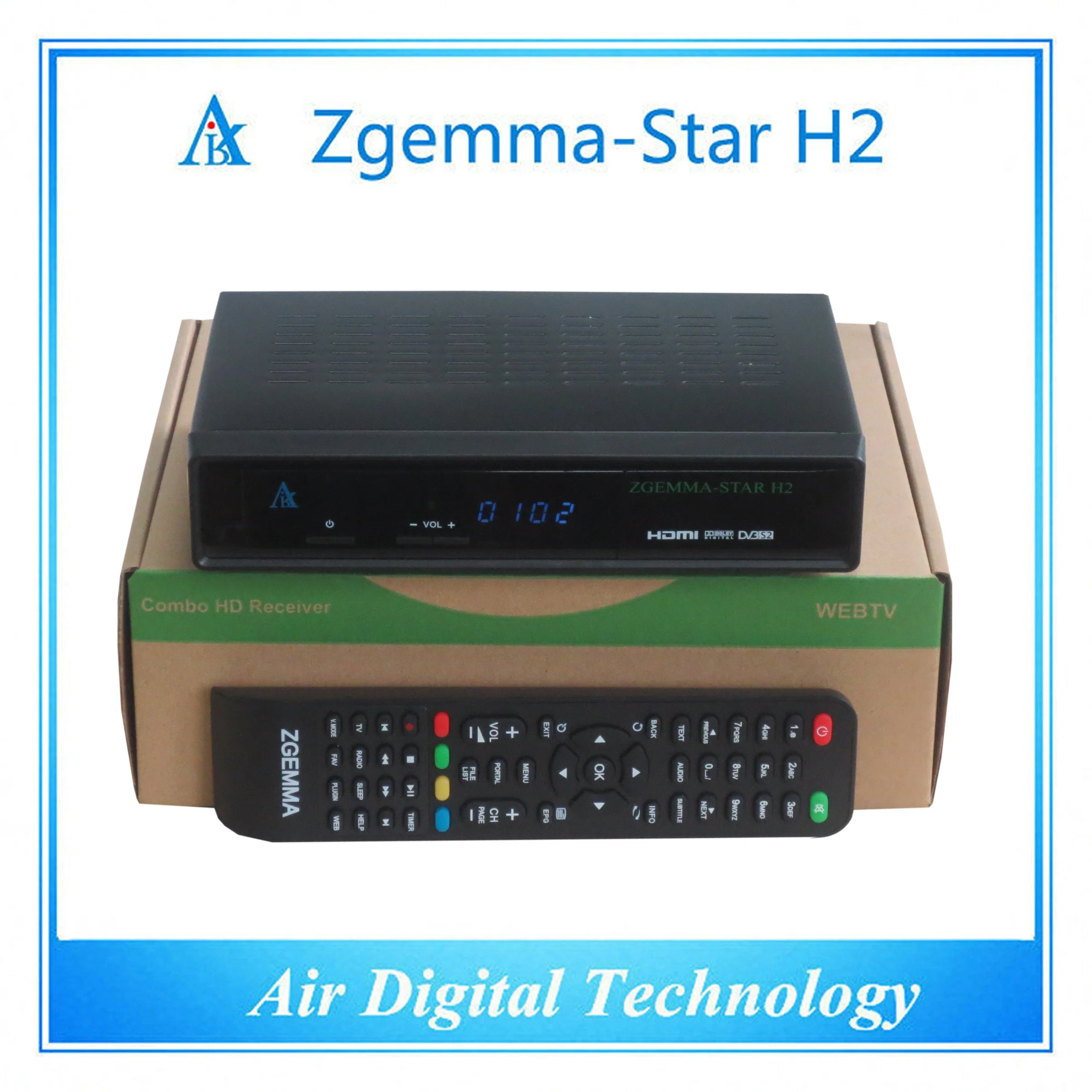 Récepteur satellite numérique Zgemma Star H2 Twin Tuner avec DVB-S2+DVB-T2 USB WiFi en option