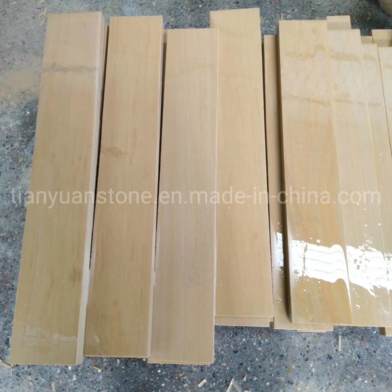 Natural Stone Yellow Wood Vein Sandstone in Polished Surface for Stairs and Steps