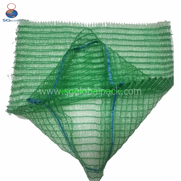 GRS SGS Approved Factory 15kg 25kg 30kg Red Onion Plastic Drawstring PE Raschel Sacks for Packaging Potatoes