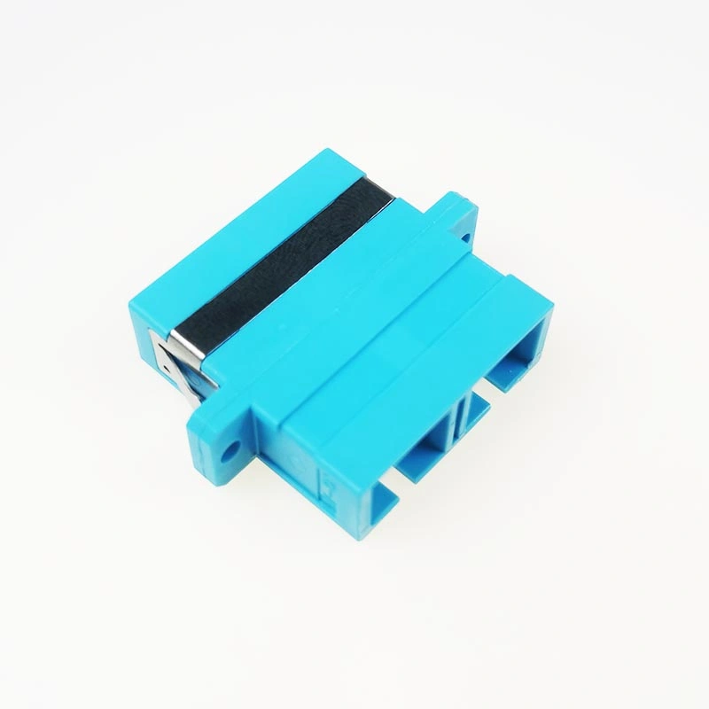 FTTH Optical Fiber Sc Upc PC Duplex mm Om3 Om4 Adapter with Clip Flange Coupler