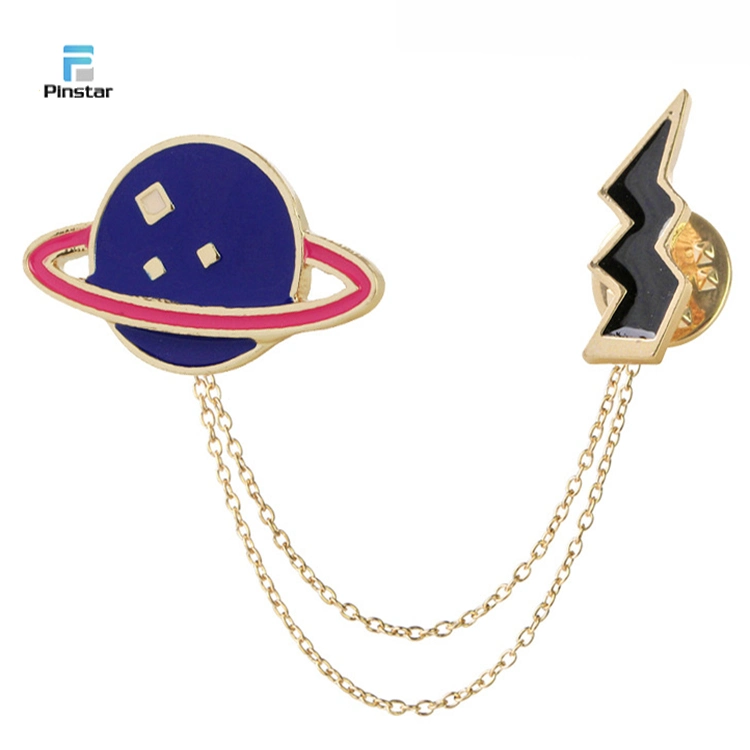 Los niños estrellas Rayo Soft enamel insignia de solapa con la cadena