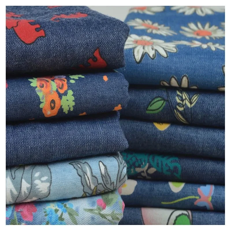 Henry Textile Custom 100% Cotton Printed Denim Fabrics for Pants&Coat