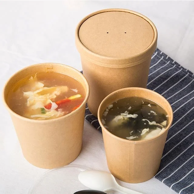 Disposable 500cc Soup Serving Bowls Bulk Party Supplies for Hot / Cold Food Paper Bowls