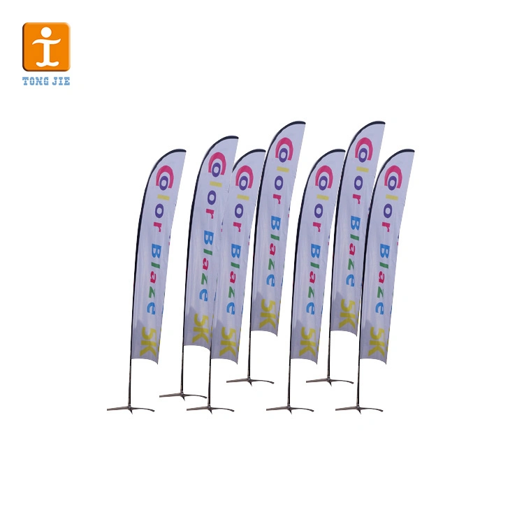 Big Size Logo Custom Flying Beach Feather Flag Banners