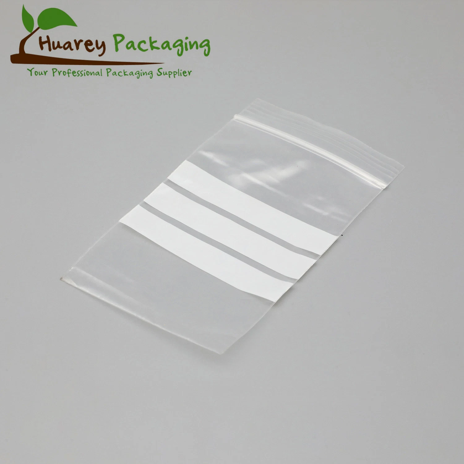 Reclosable Storage Packing Clear Transparent LDPE/ PE Plastic Zipper Bag with Writable White Stripes