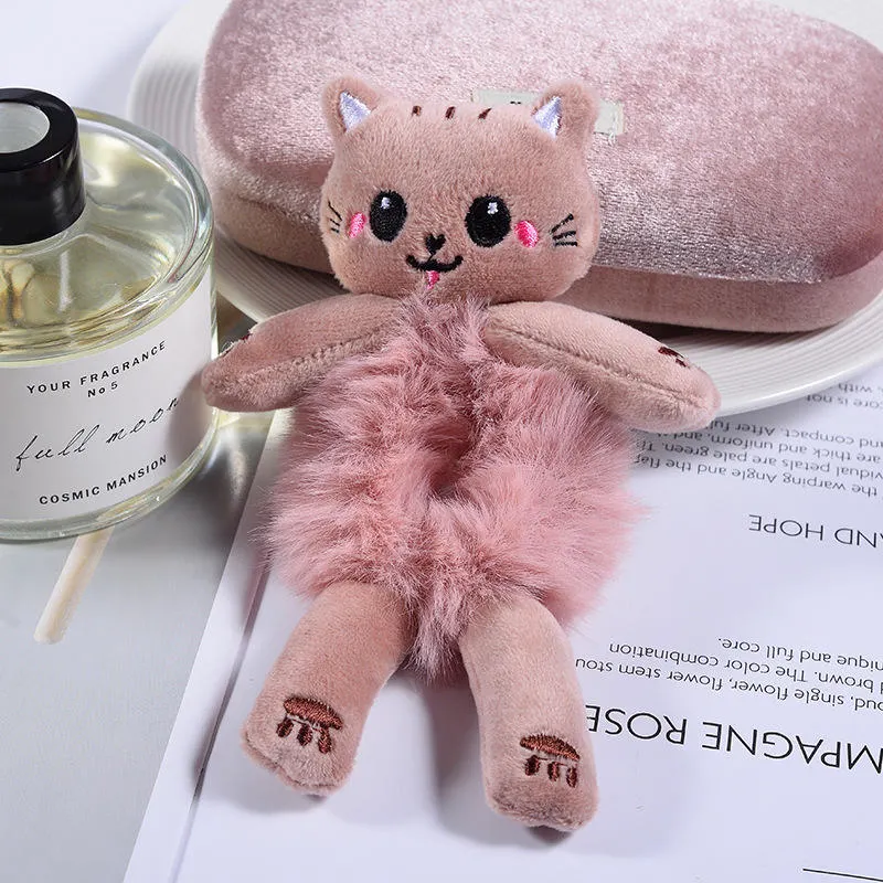 Plush Hair Band Elastic Accessories New Woman Girl Kids Cute Teddy Bear Frog Cat Rabbit Toy Rope Rubber Ties