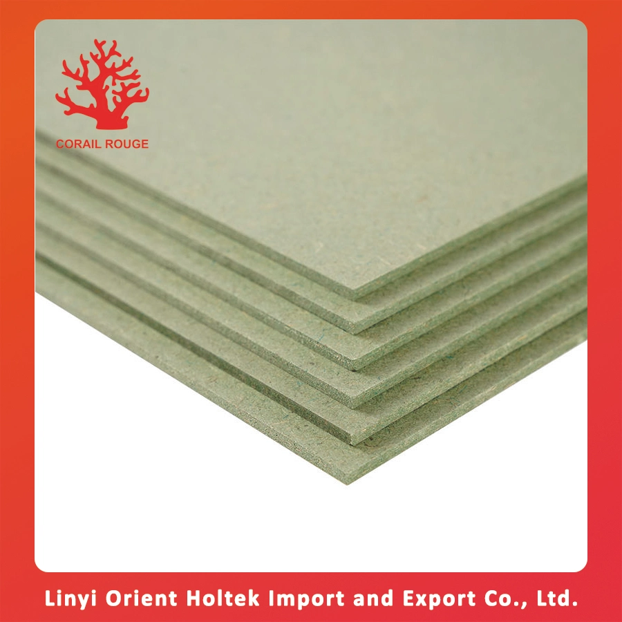 12mm HMR Green MDF resistente al agua Melamina frente Plain Raw PFL MDF