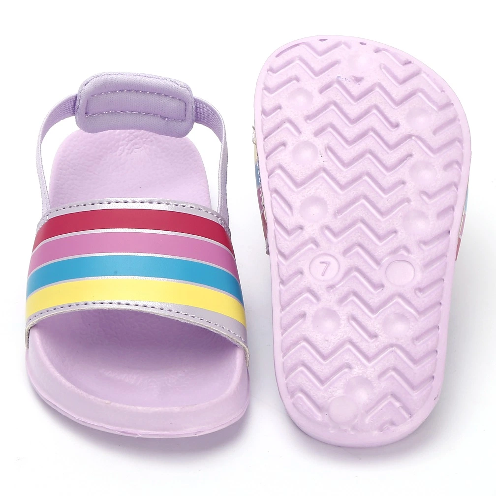 Girls Sandals New Fashion Non-Slip Soft-Soled Beach Shoes Summer Girls Rainbow Style Shoes