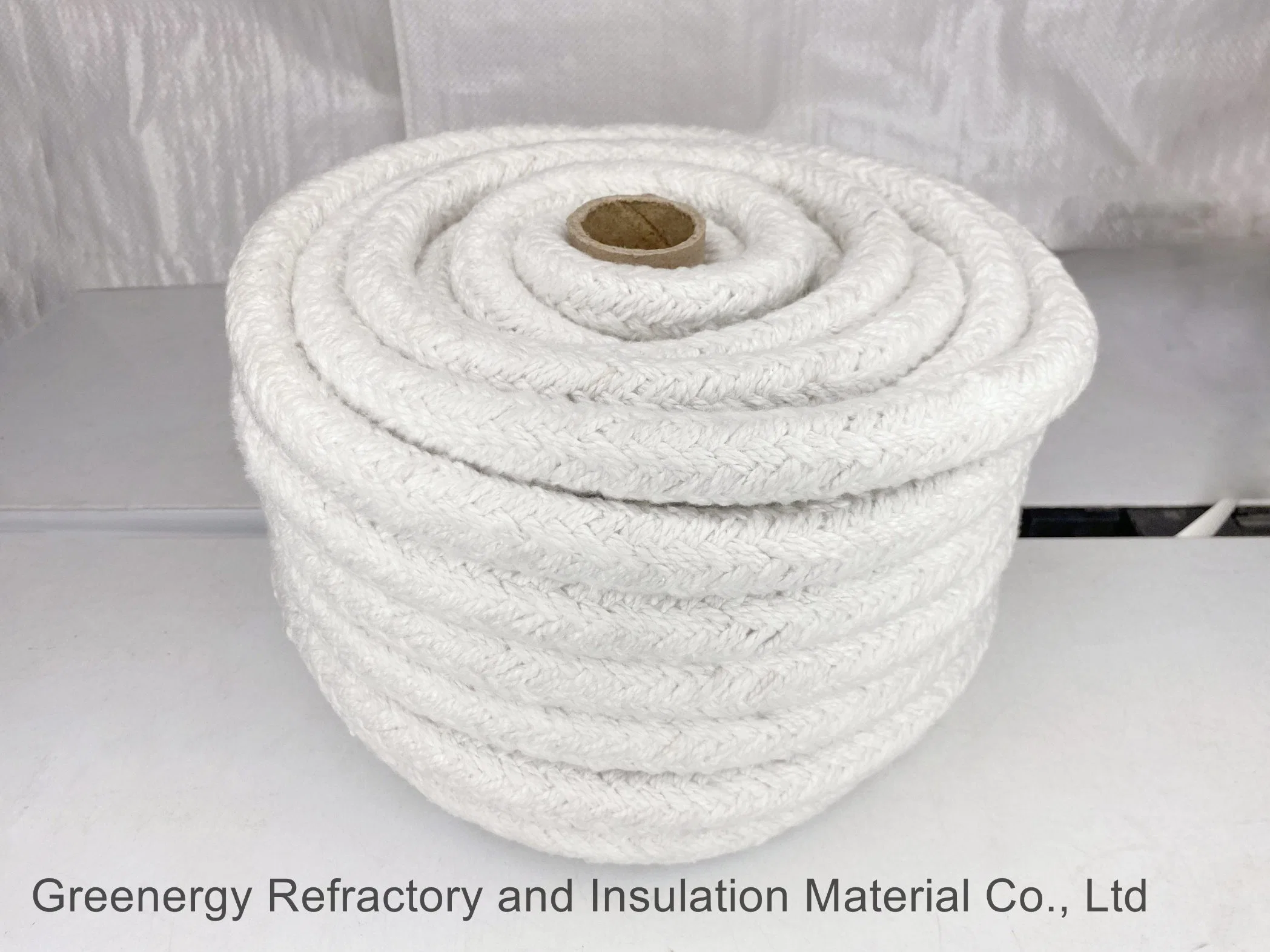 Greenergy Ceramic Fiber Packing Braided Woven Twist Round Square Rope for Door Seals, Caulking for Ovens, Furnaces and Boilers Ceramic Fiber Rope