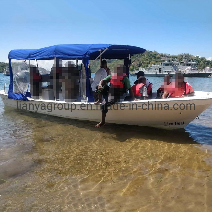 China 25ft deporte FRP barco de pasajeros de barcos de pesca de velocidad de la panga de fibra de vidrio para la venta