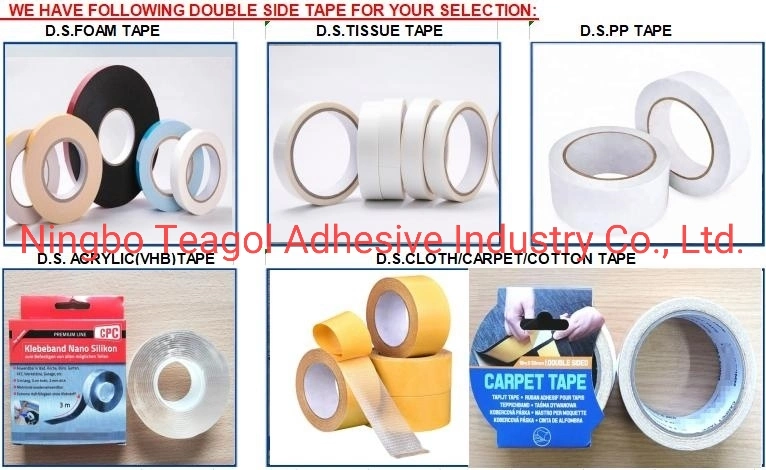 38mmx10m 50mmx10m Double Side Adhesive Paper Tissue Tape White